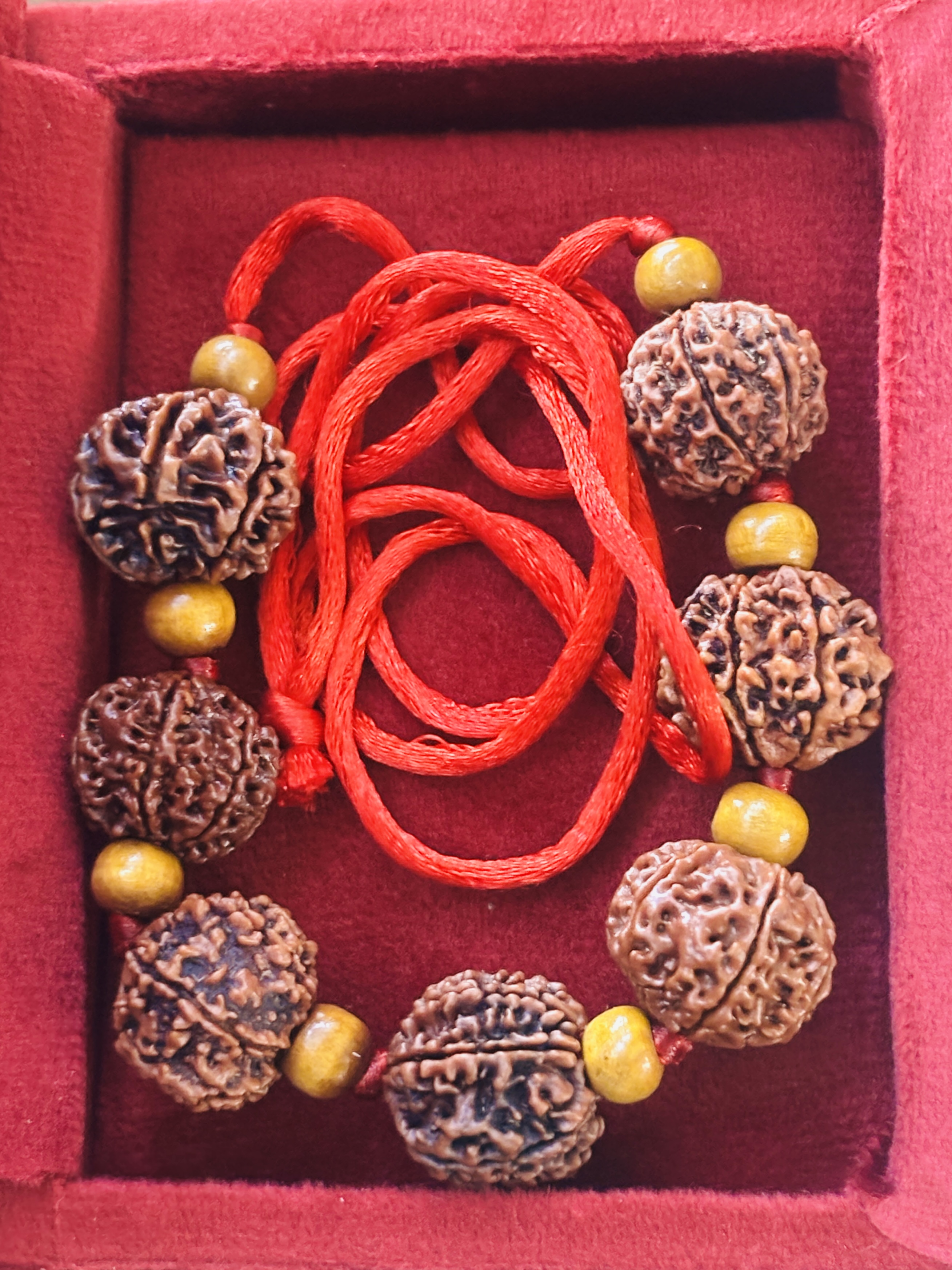 7 Mukhi Rudraksha Mala – Powerful Remedy for Shani Panoti & Saturn Dosha  with Bhagya Lamxi Card Free 